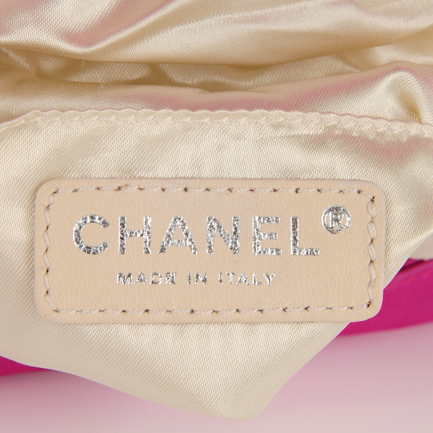 Chanel Satin Quilted Flap Clutch Fuchsia 6 of 7