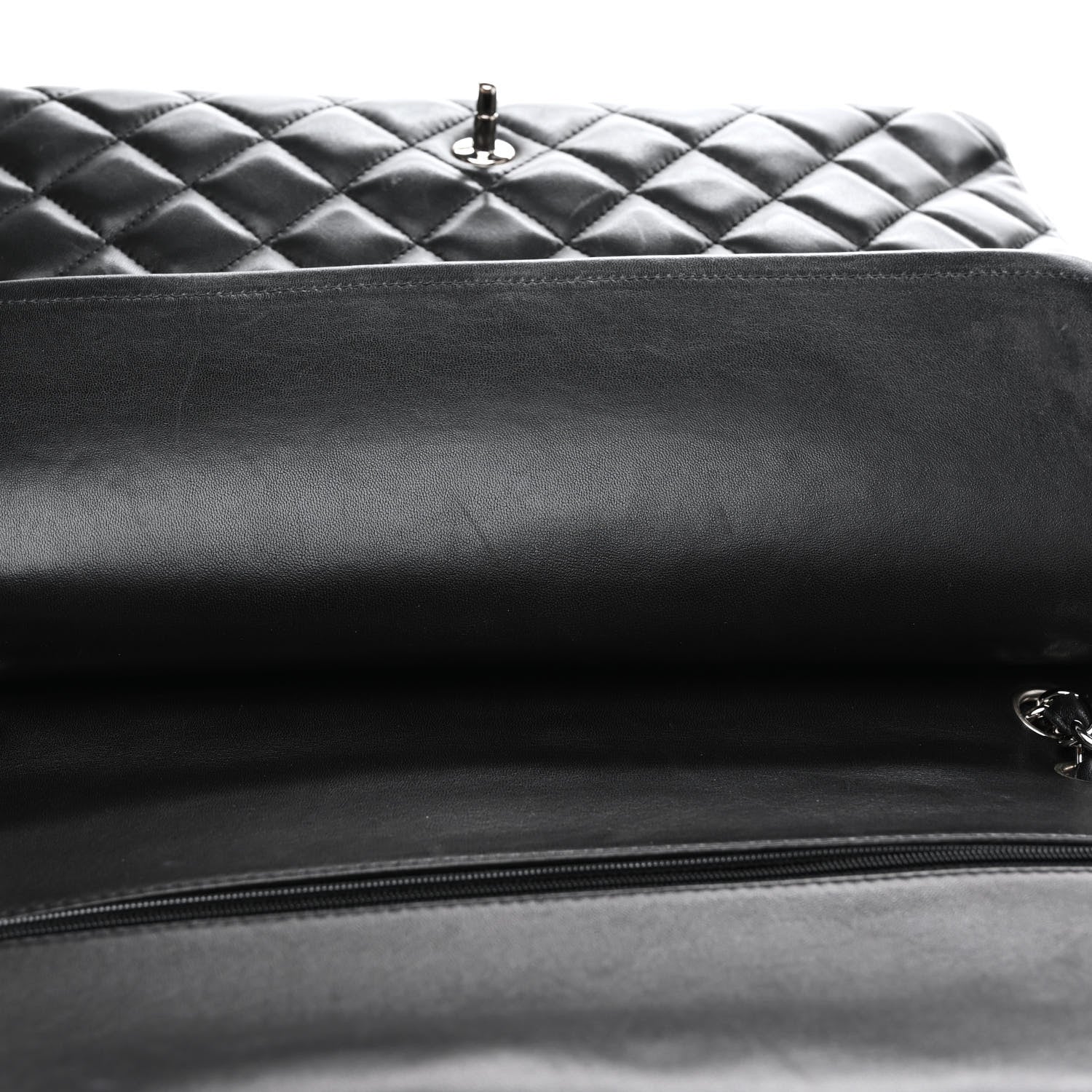 Chanel Lambskin Quilted Maxi Double Flap Black 12 of 20