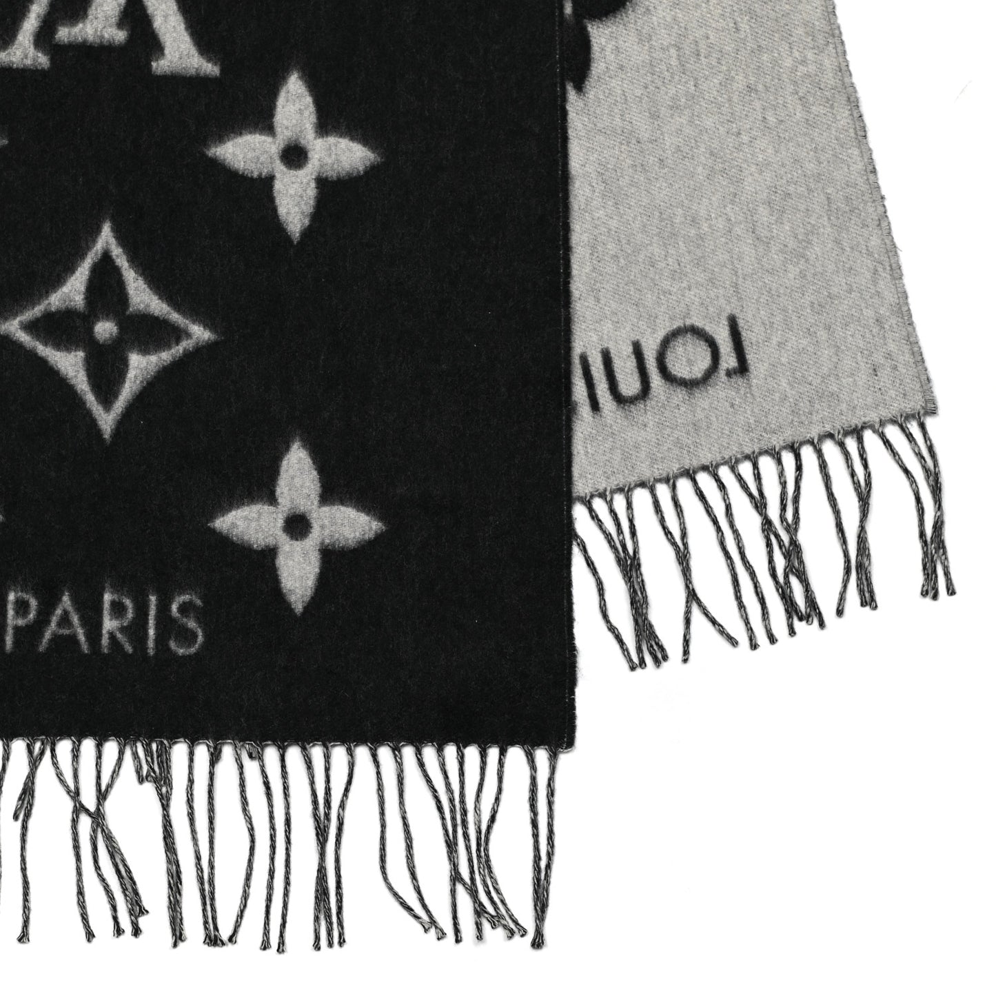 Cashmere Monogram Reykjavik Scarf Black