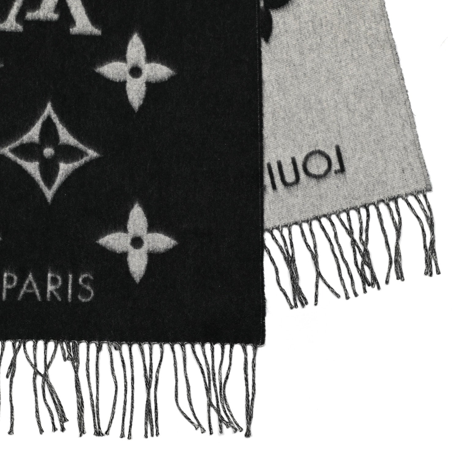 Louis Vuitton Cashmere Monogram Reykjavik Scarf Black 3 of 4