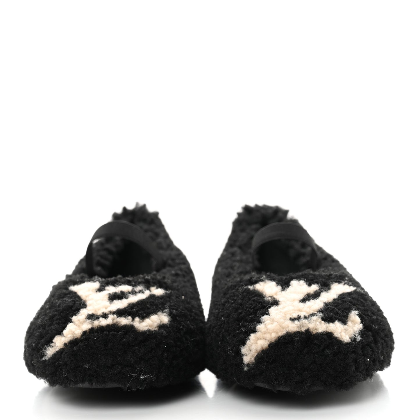 Shearling Popi Ballerina Flats 40 Black