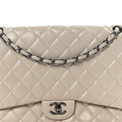 Chanel Lambskin Quilted Maxi Single Flap Beige 8 of 13