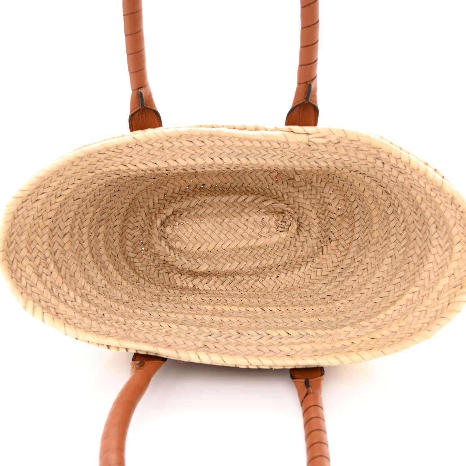 Chloe Raffia Small Grain Calfskin Medium Marcie Basket Tan 5 of 10