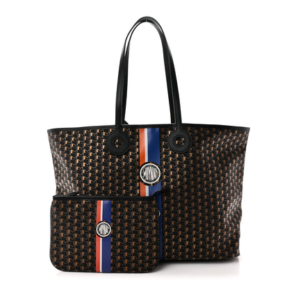 Moynat Grained Calfskin Canvas 1920 Oh! Tote Ruban GM Carbon Bronze 3 of 10