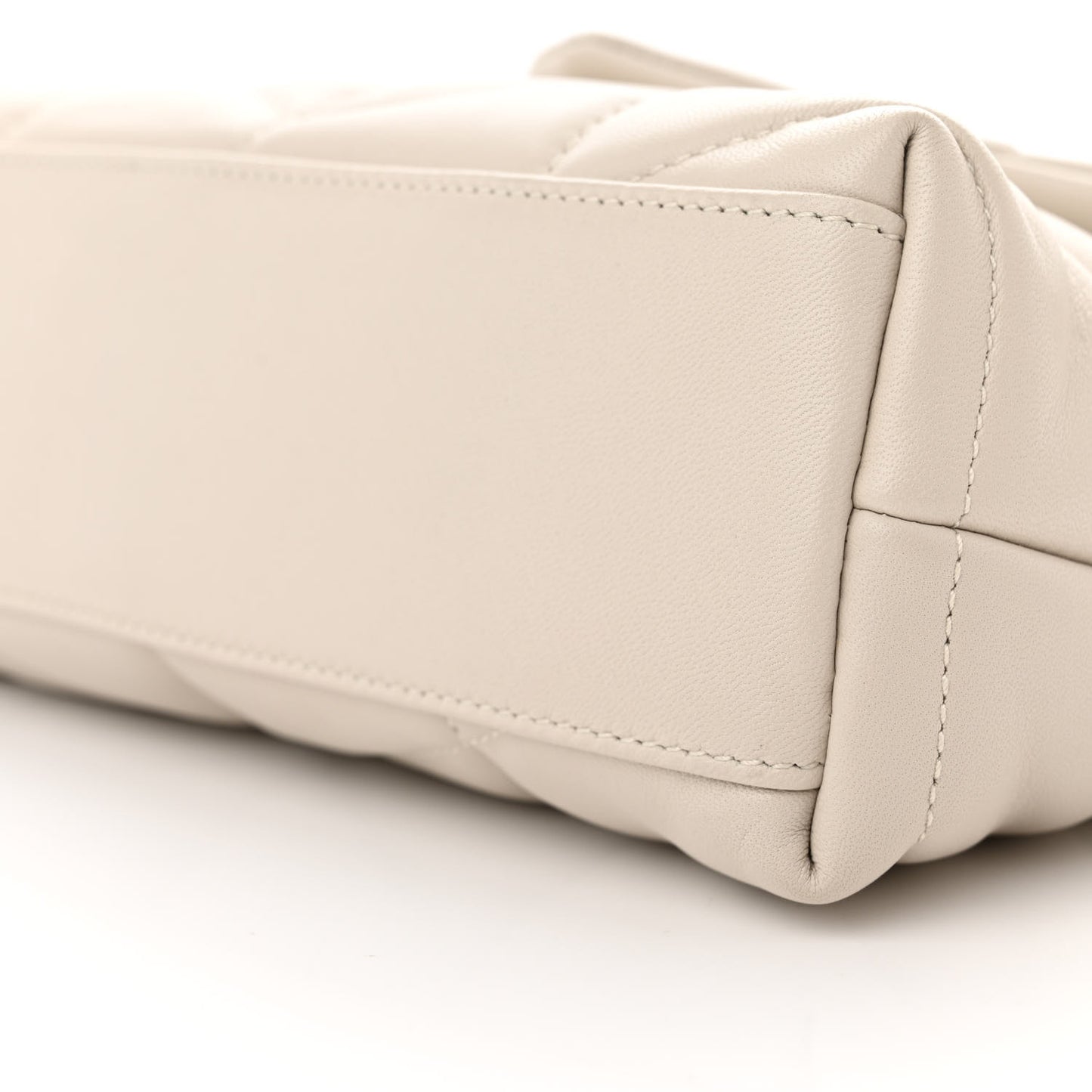 Lambskin Quilted Toy Loulou Puffer Monogram Chain Satchel Crema Soft