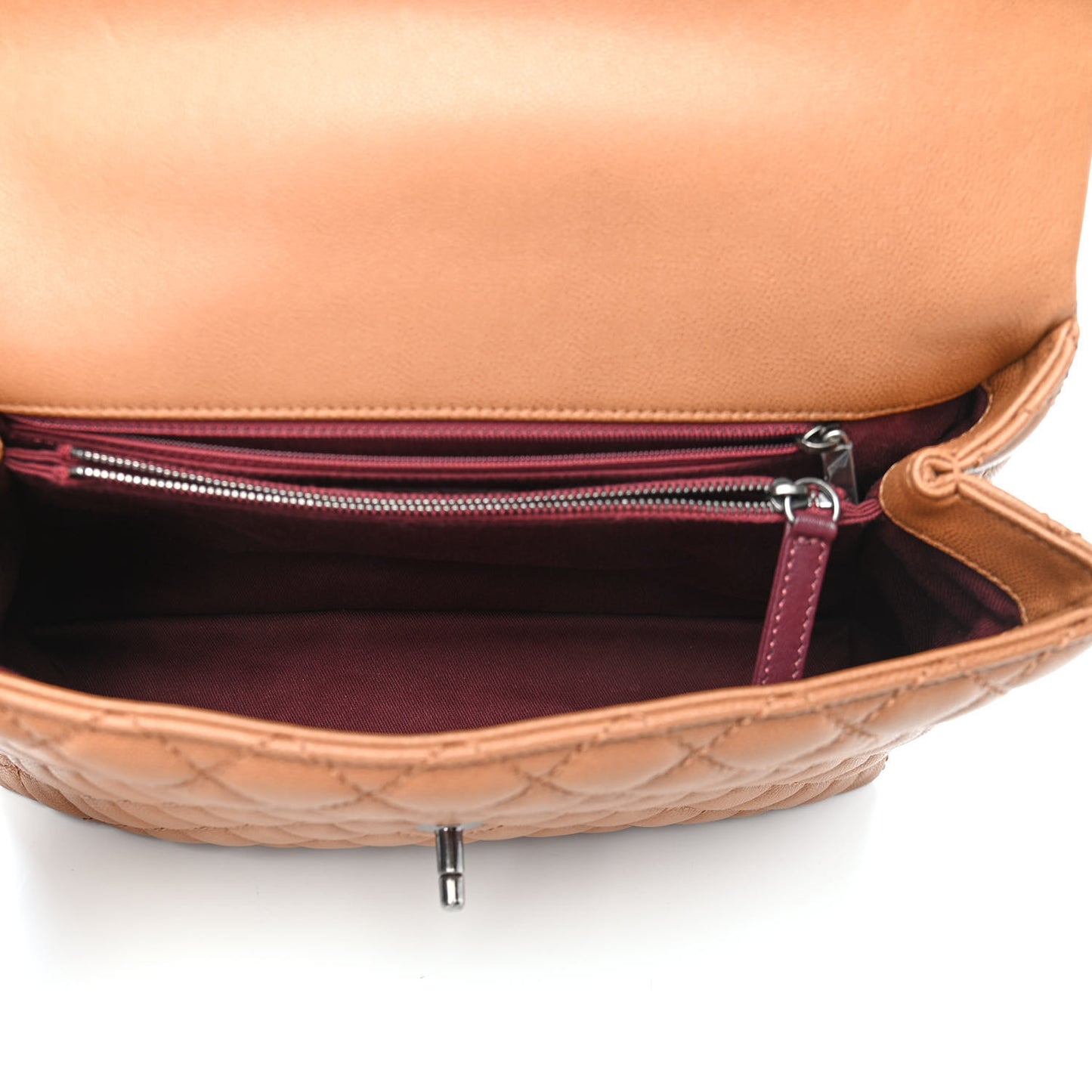 Caviar Quilted Medium Coco Handle Flap Camel