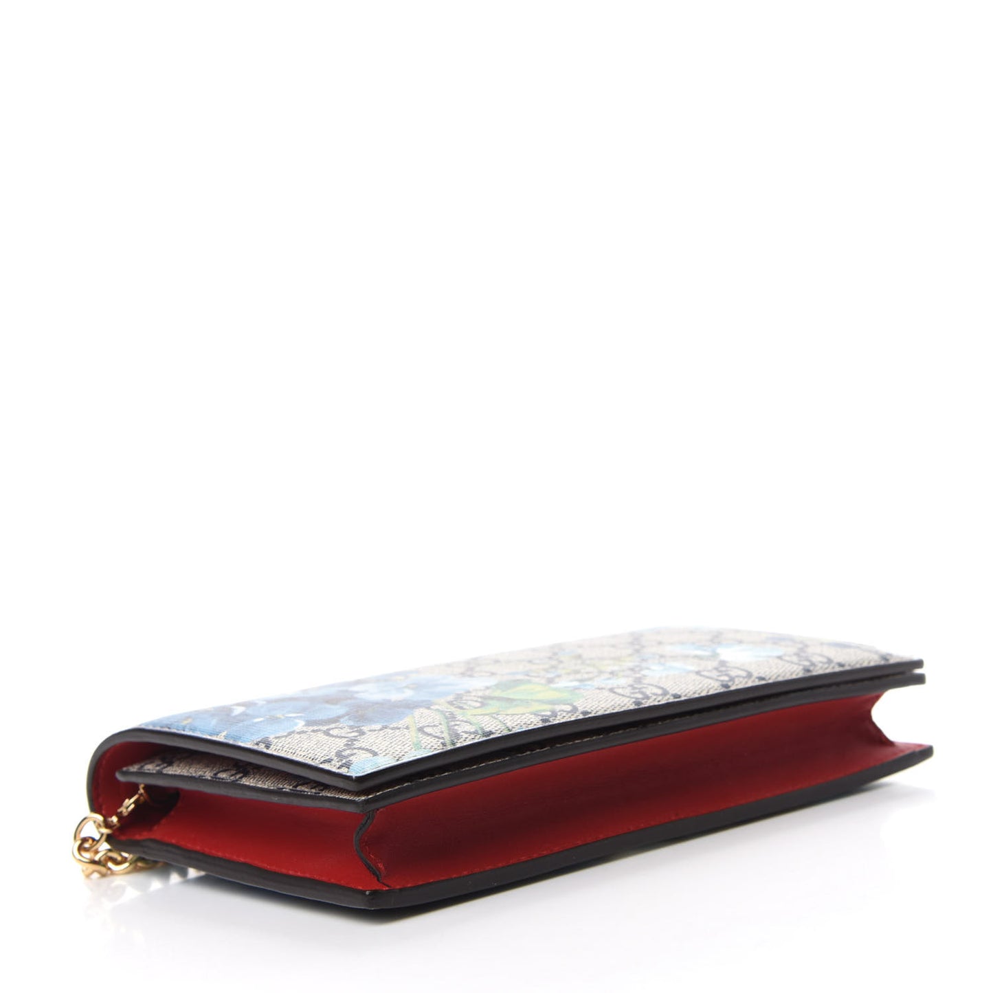 GG Supreme Monogram Blooms Chain Wallet Blue