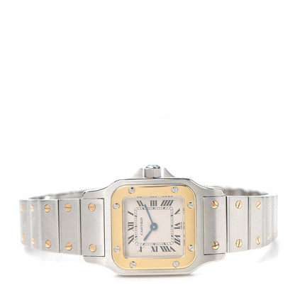 Cartier Stainless Steel 18K Yellow Gold 24mm Santos De Cartier Galbee Quartz Watch 2 of 5