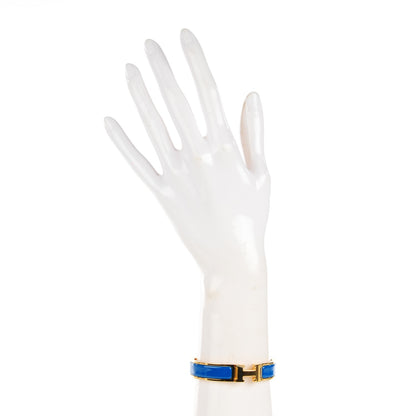 Hermes Enamel Narrow Clic Clac H Bracelet PM Bleu Intense 2 of 5