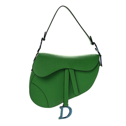 Christian Dior Grained Calfskin Saddle Bag Green 1 of 8