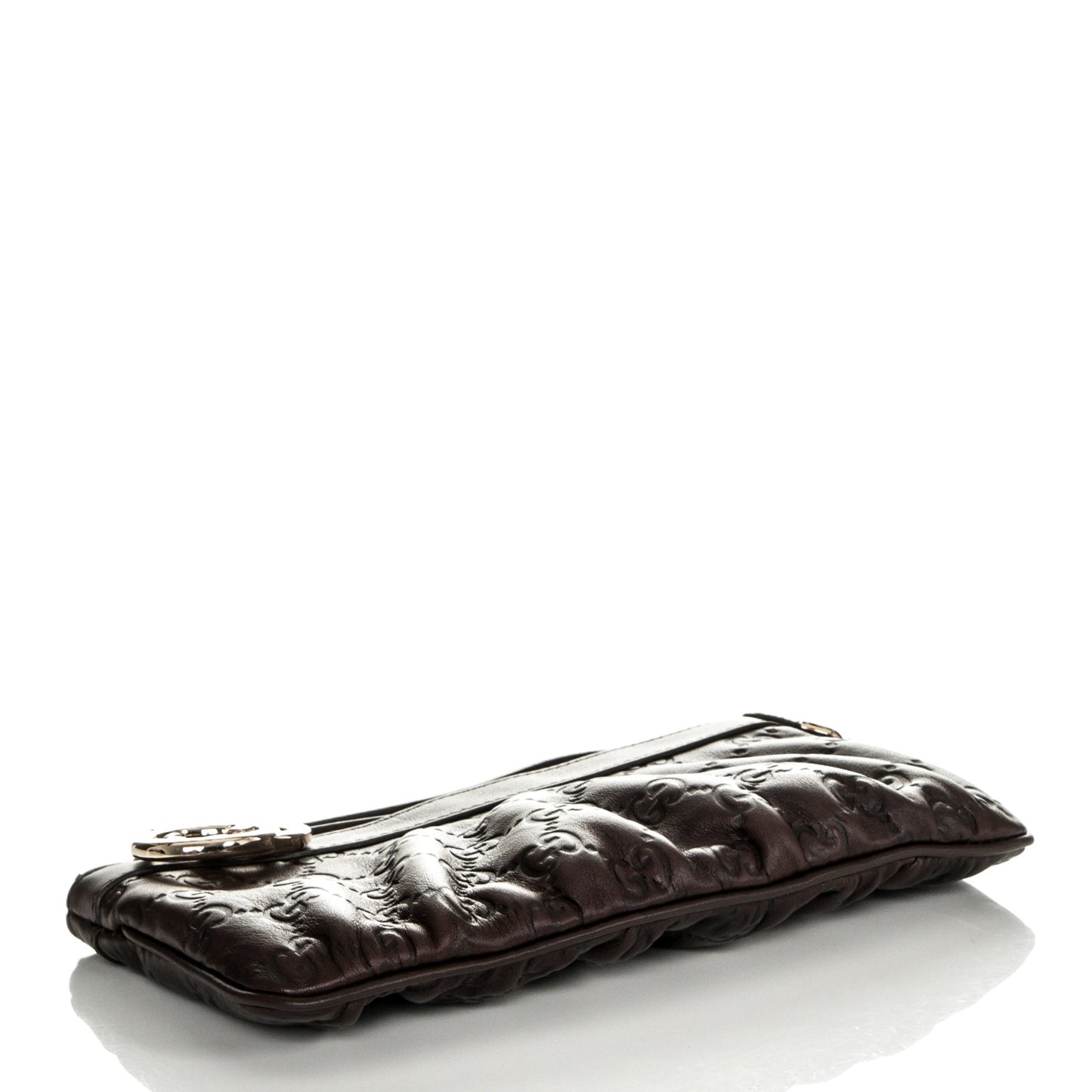 Guccissima Signature New Britt Wristlet Chocolate