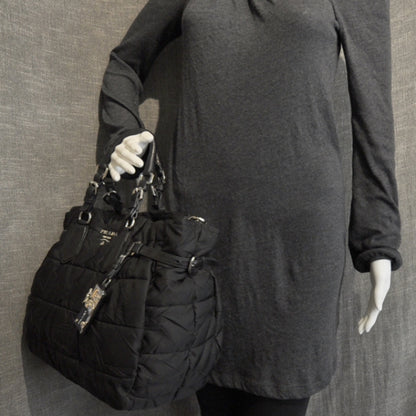 Prada Tessuto Nylon Quilted Tote Nero 3 of 10
