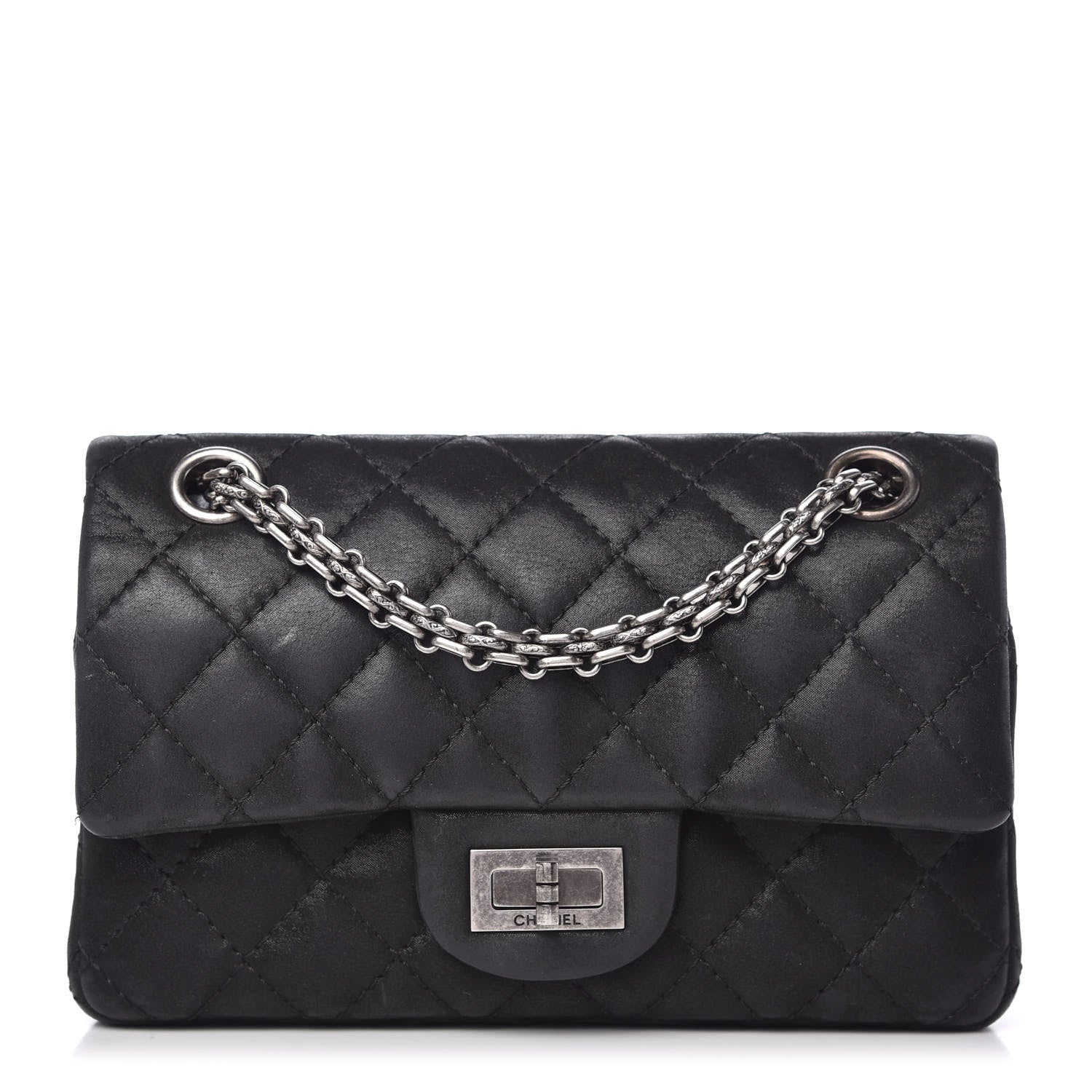 Chanel Iridescent Calfskin Quilted 2.55 Reissue 224 Flap Black 1 of 10