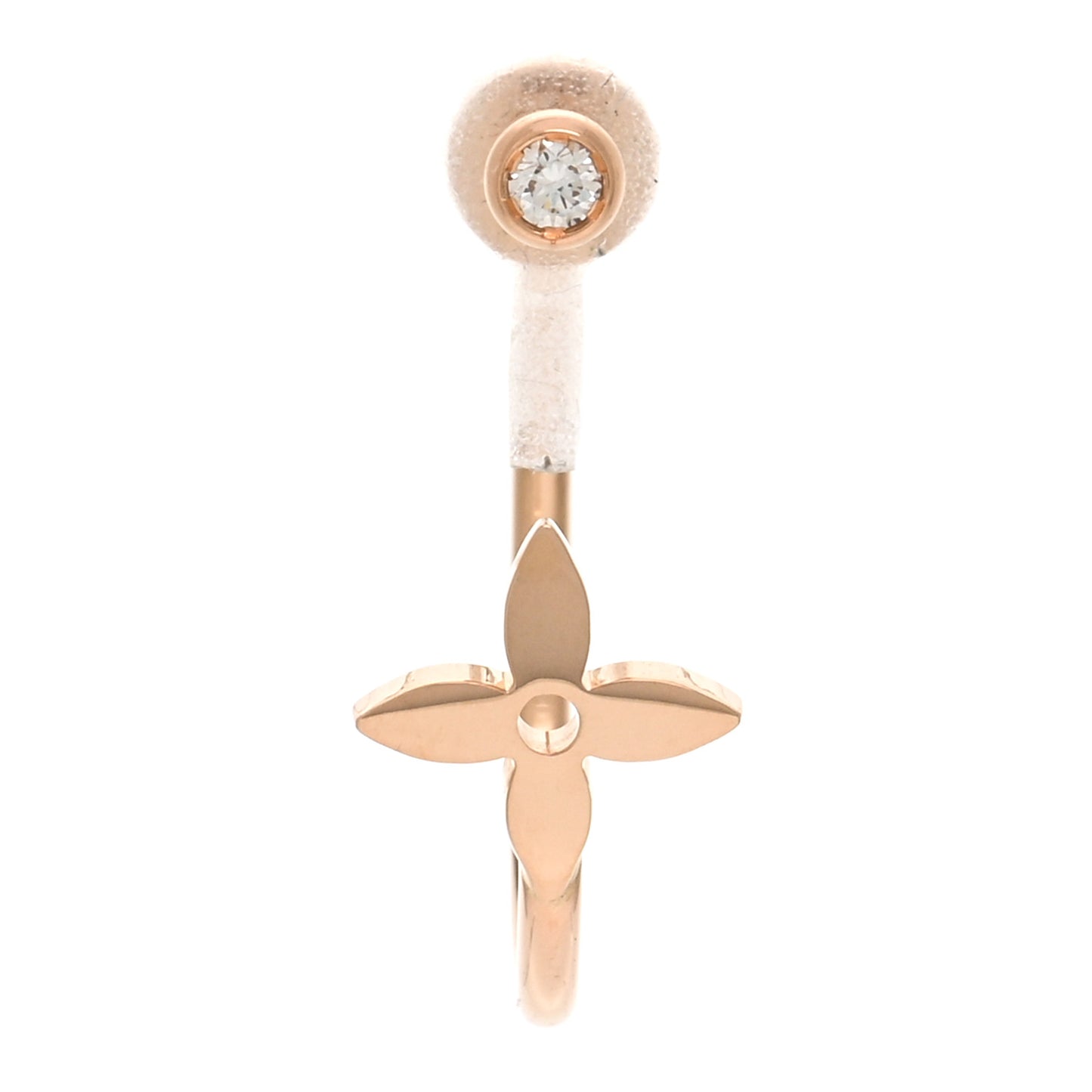 18K Pink Gold Diamond Idylle Blossom Hoop Single Earring