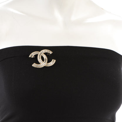 Chanel Baguette Crystal CC Brooch Light Gold 2 of 4