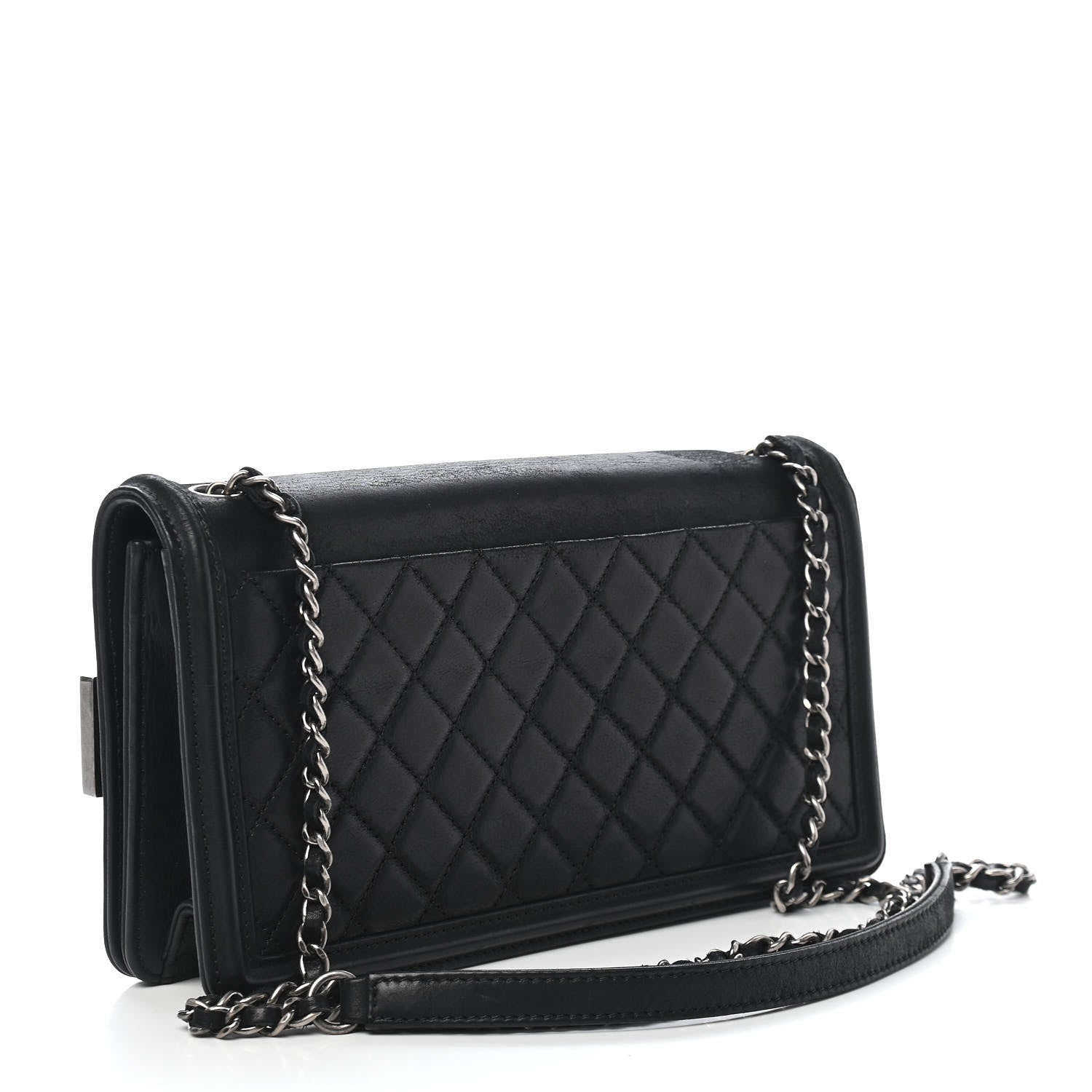 Chanel Iridescent Calfskin Marble Plexiglass Horizontal Boy Brick Flap Dark Khaki 2 of 9