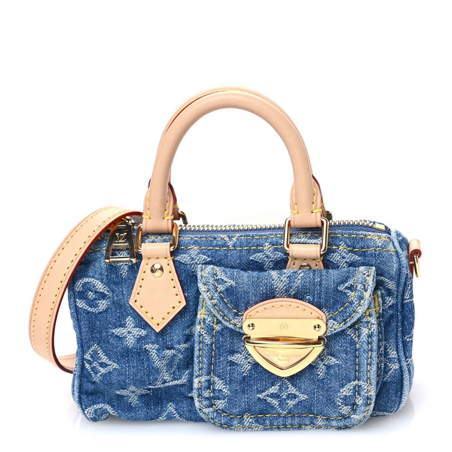 Louis Vuitton Monogram Denim Nano Speedy Blue 1 of 10