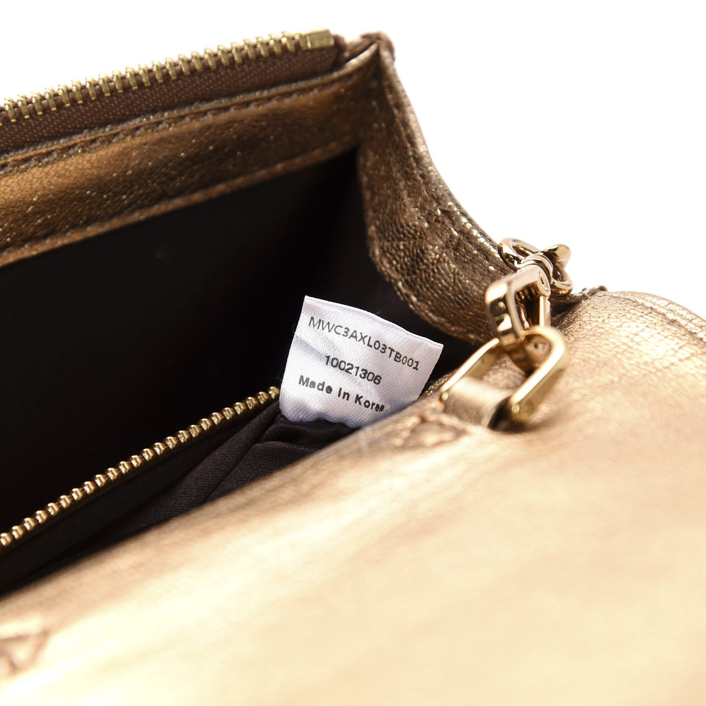 Metallic Calfskin Swarovski Crystal Romantic Chandelier Crossbody Clutch Gold