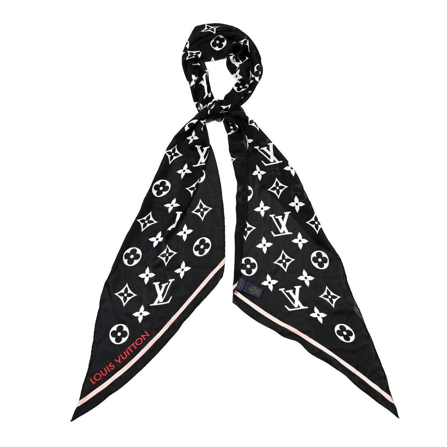 Silk Etole Monogram LV Ideal Scarf Black