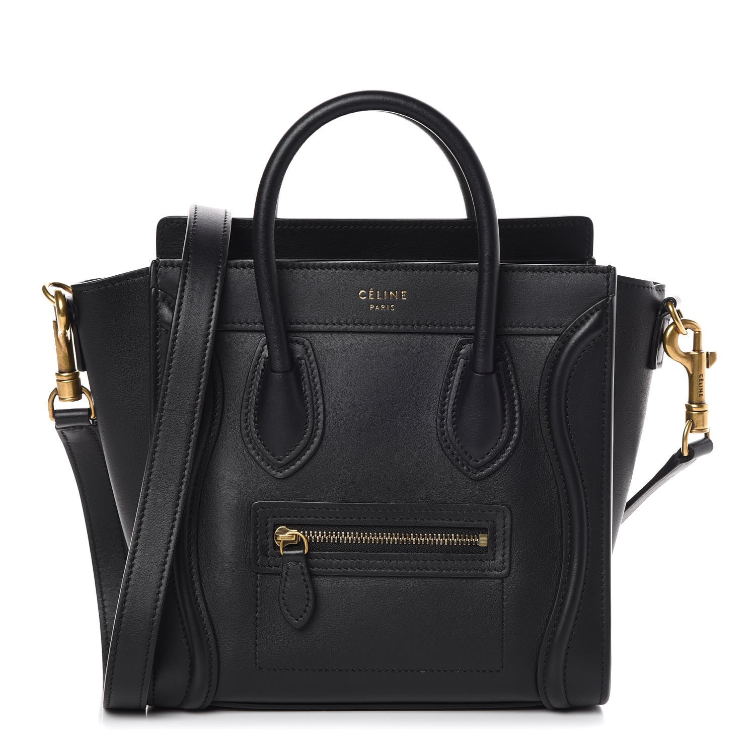 Celine Smooth Calfskin Nano Luggage Black 1 of 9