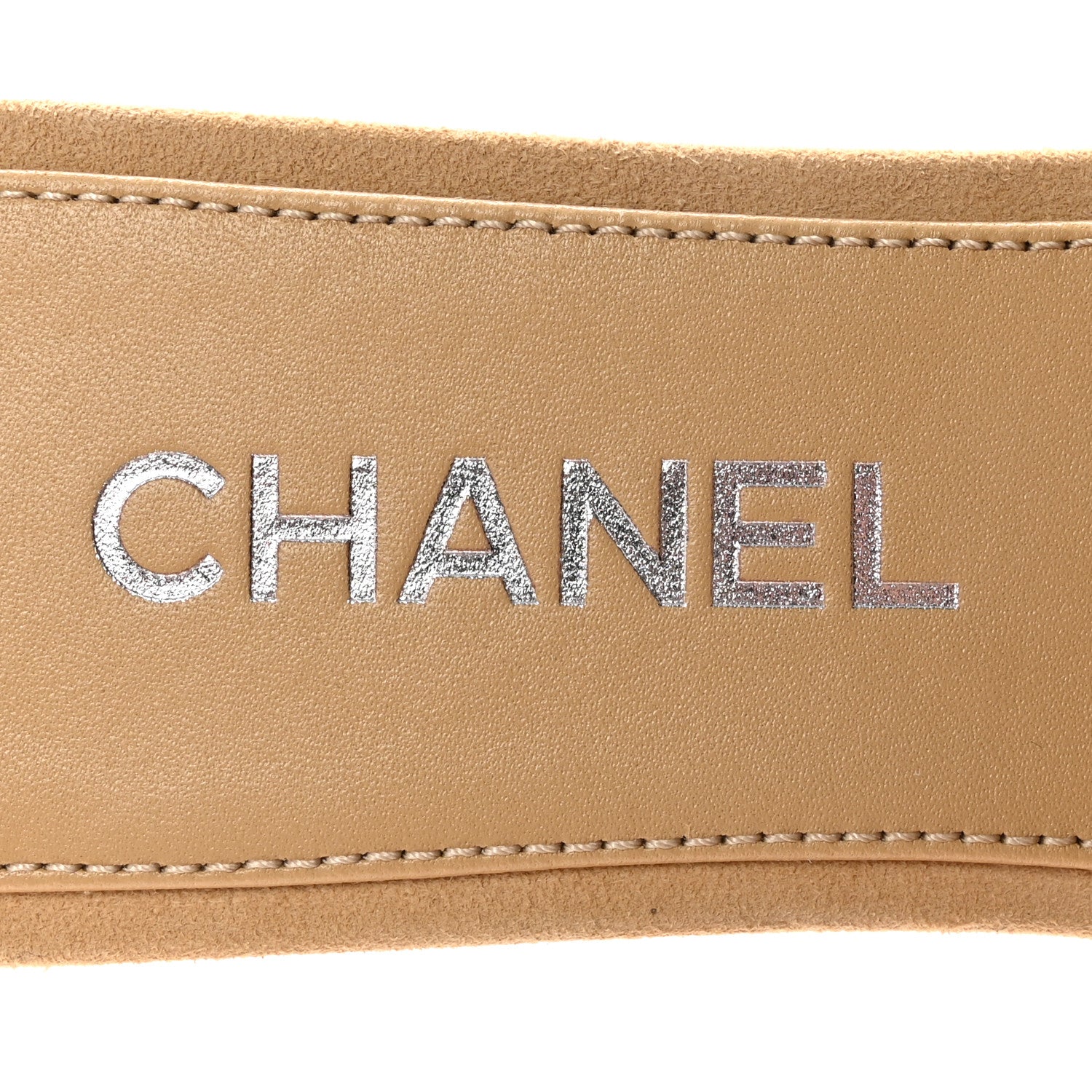 Chanel Suede Kidskin Velcro Mules 38 Beige 8 of 9