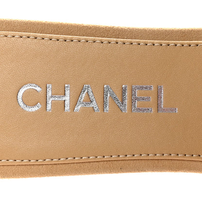 Chanel Suede Kidskin Velcro Mules 38 Beige 8 of 9