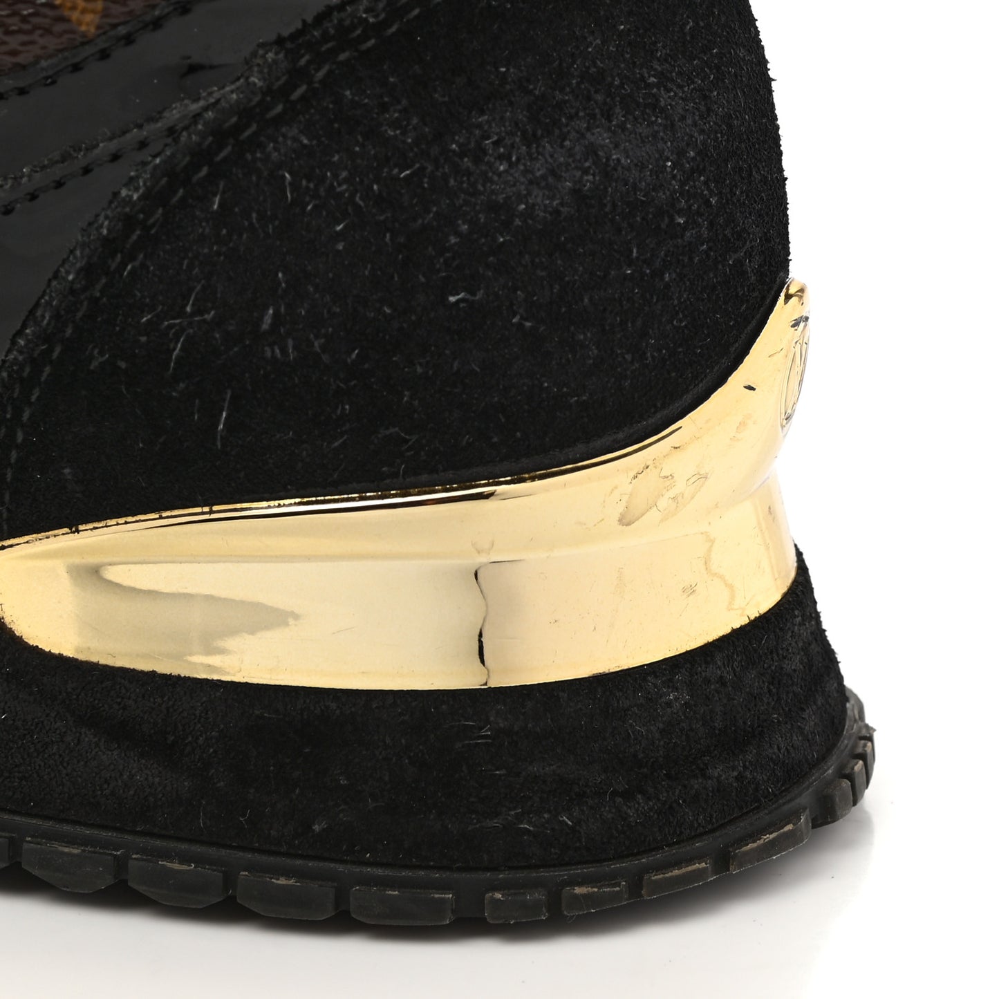 Suede Monogram Run Away Sneakers 38 Black