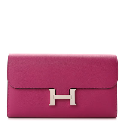 Hermes Evercolor Constance Long Wallet Rose Pourpre 1 of 8