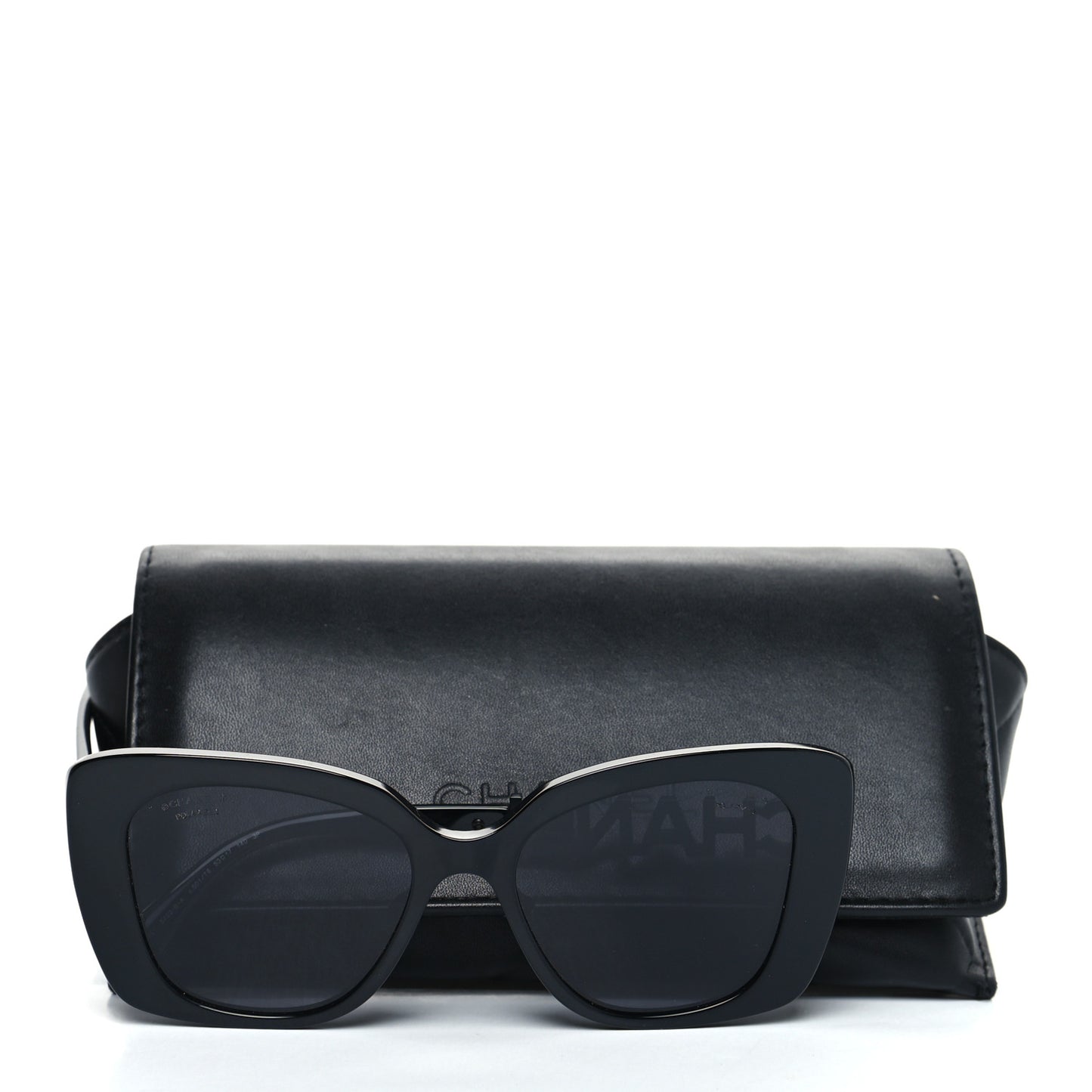 Acetate Strass Polarized Square Sunglasses 5422-B Black