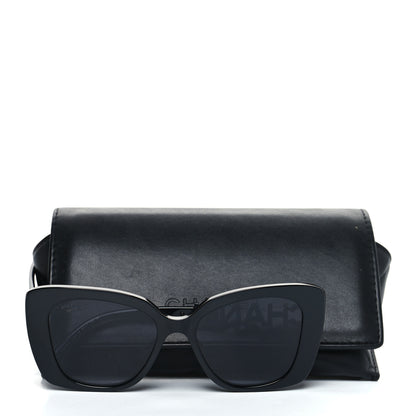 Chanel Acetate Strass Polarized Square Sunglasses 5422-B Black 8 of 8