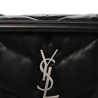 Saint Laurent Lambskin Quilted Medium Loulou Puffer Monogram Chain Satchel Black 8 of 10