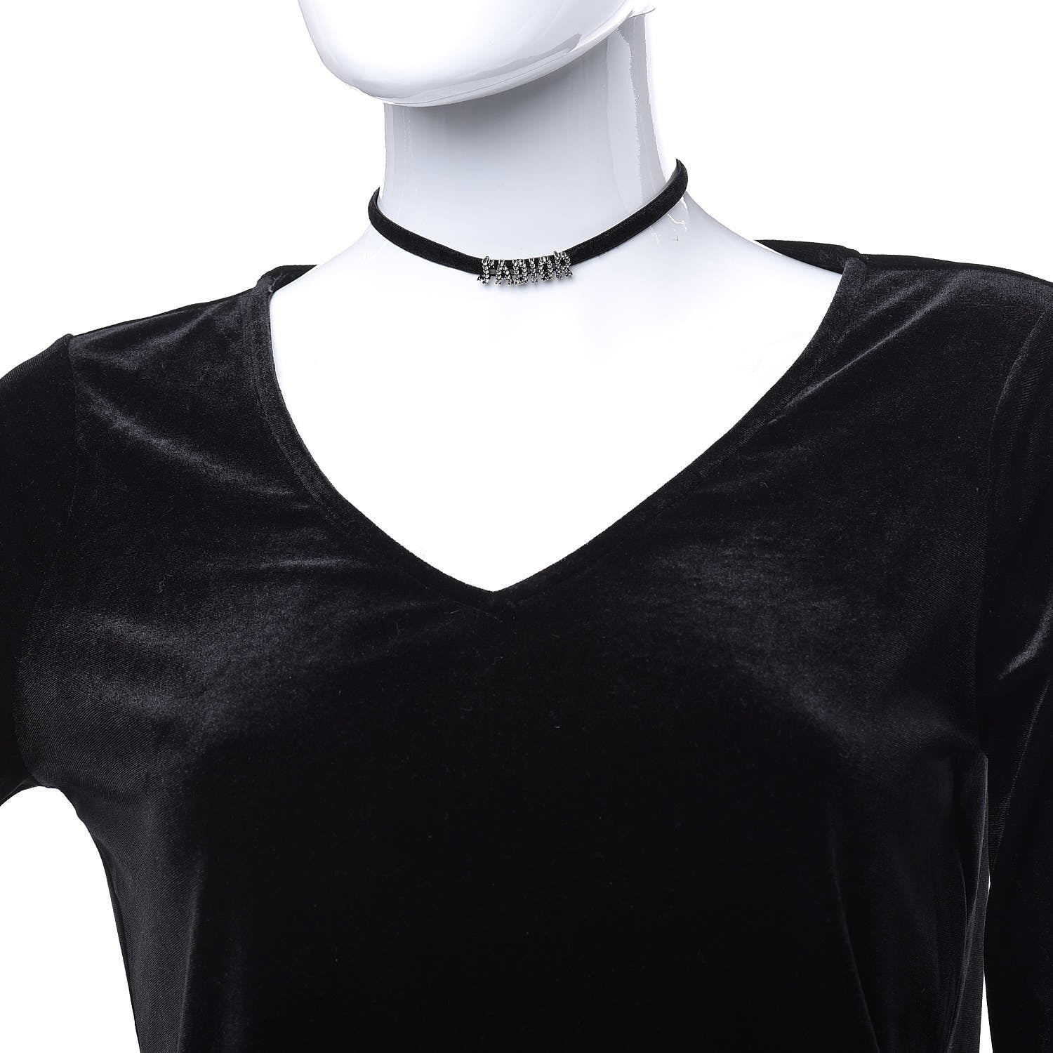 Christian Dior Velvet Crystal J’Adior Choker Necklace Black 2 of 4