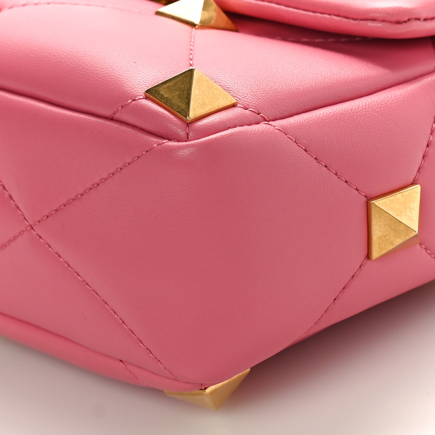 Valentino Garavani Nappa Medium Roman Stud Shoulder Bag Flamingo Pink 8 of 8