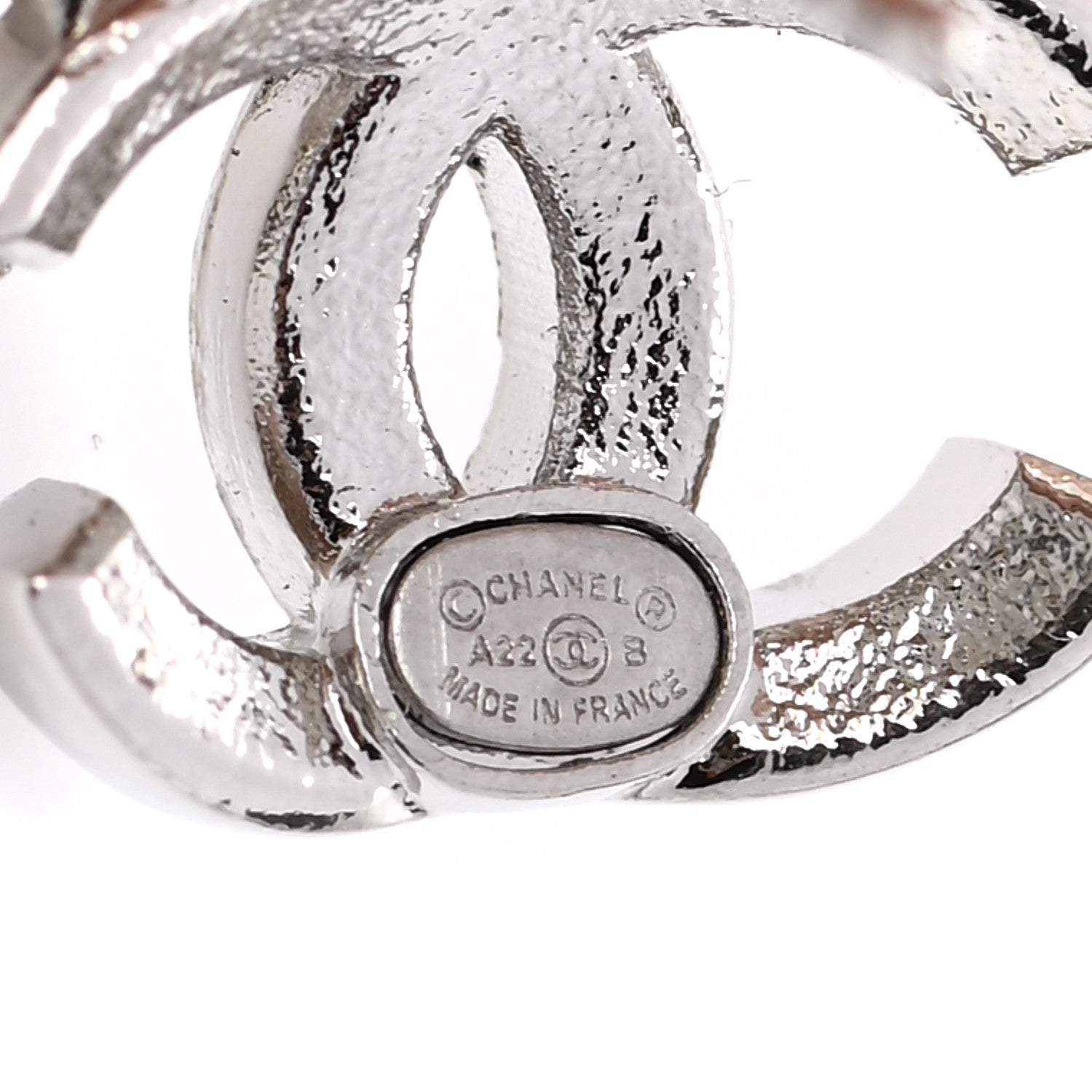 Chanel Crystal CC Bow Dangle Earrings Silver 4 of 5