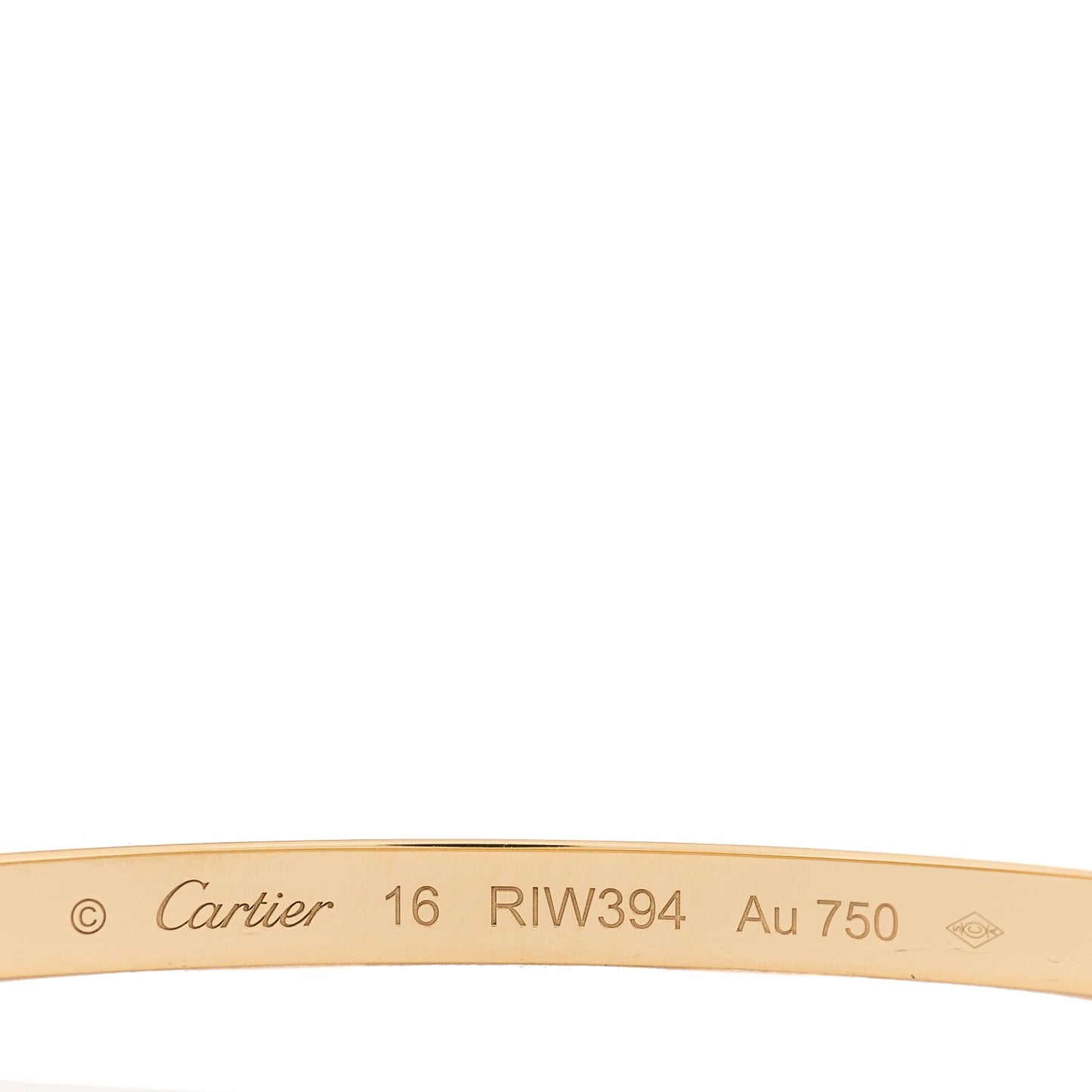 18K Yellow Gold 10 Diamond Small LOVE Bracelet 16