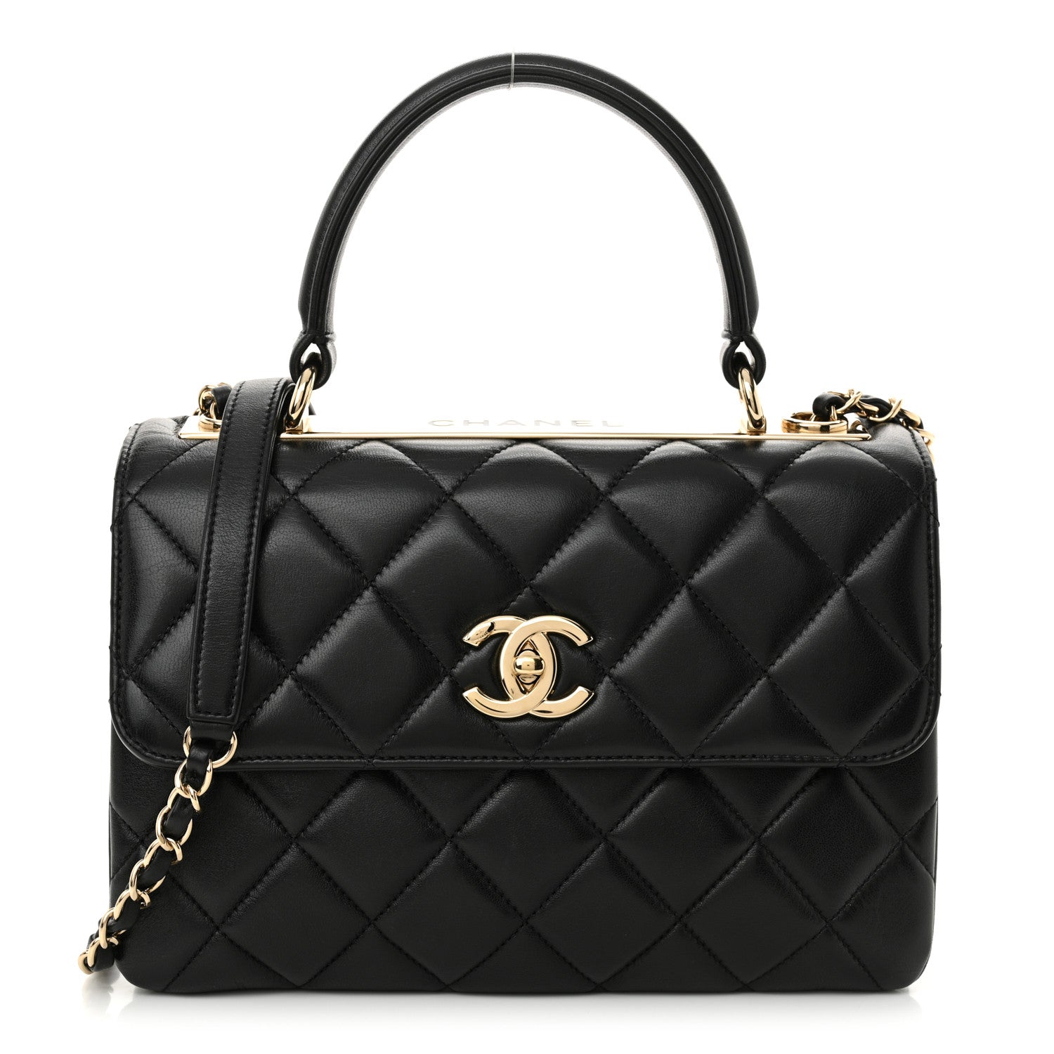 Chanel Lambskin Quilted Small Trendy CC Dual Handle Flap Bag Black 1 of 12