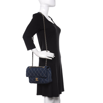 Chanel Denim Quilted Medium Denim Trip Single Flap Blue 2 of 10