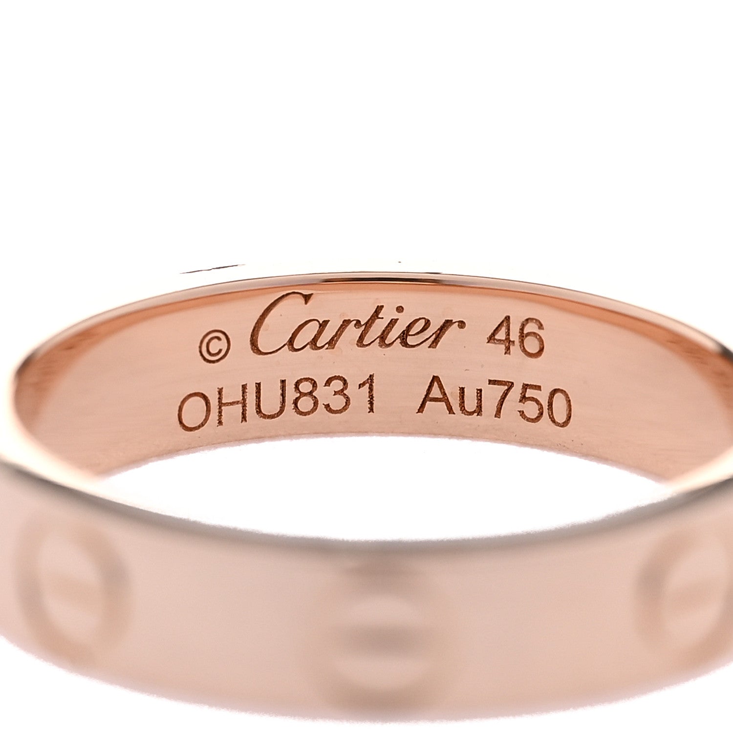 Cartier 18K Pink Gold 3.5mm LOVE Wedding Band Ring 45 3.5 4 of 5