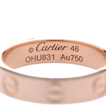 Cartier 18K Pink Gold 3.5mm LOVE Wedding Band Ring 45 3.5 4 of 5