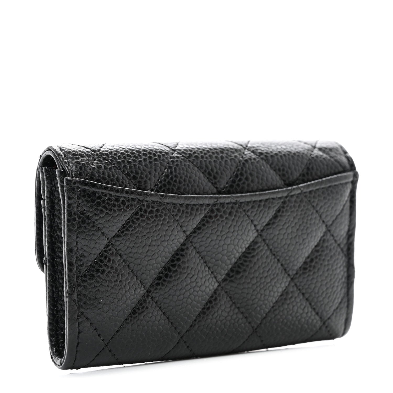 Chanel Caviar Quilted Flap Card Holder Wallet Black 3 of 9