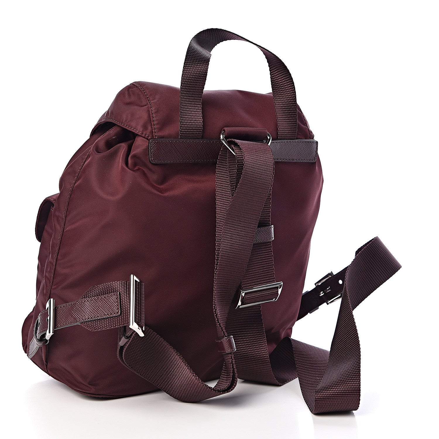 Prada Tessuto Nylon Saffiano Vela Backpack Bordeaux 3 of 10