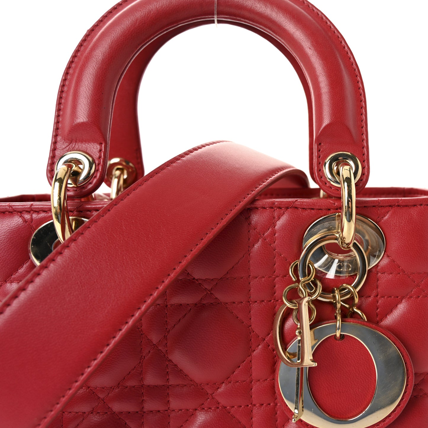 Lambskin Cannage Small Lady Dior Red