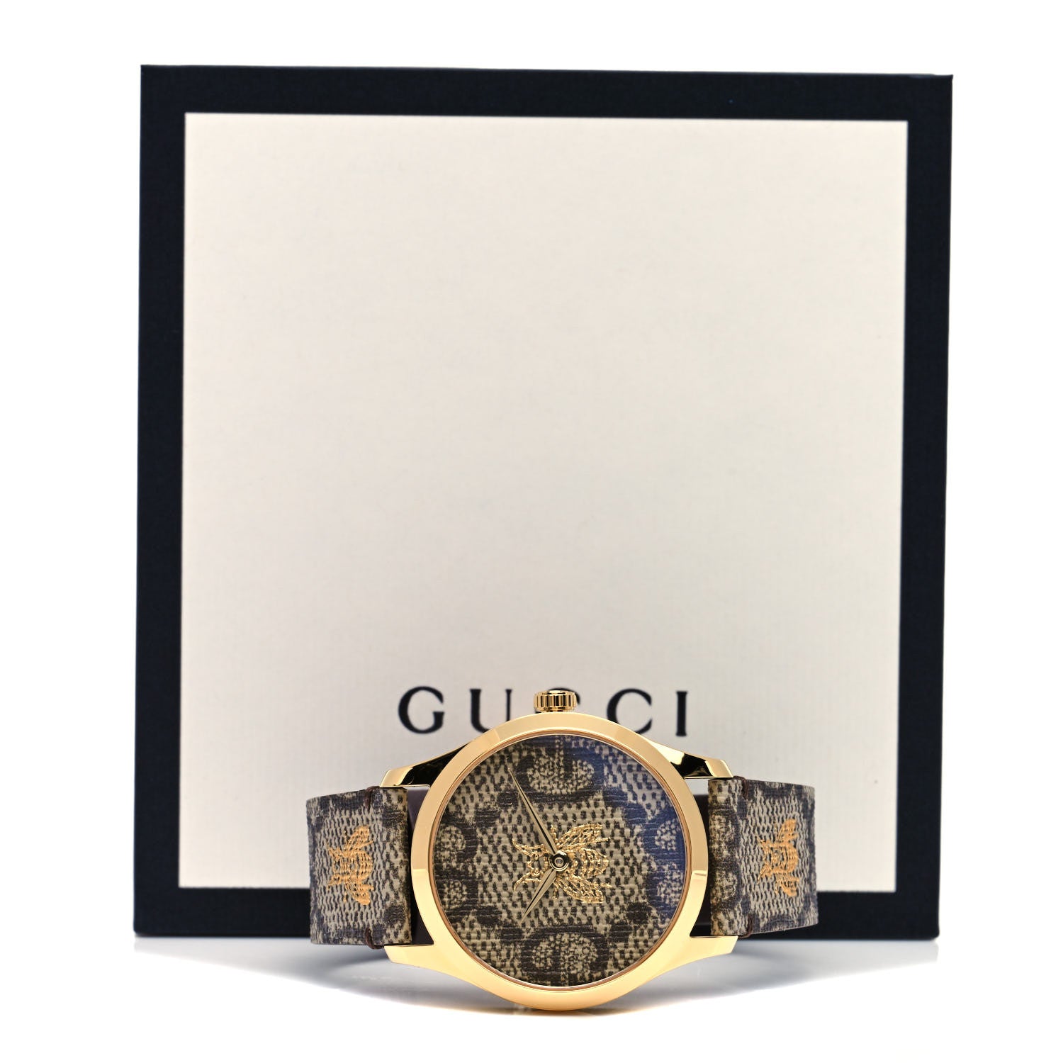 Gucci Stainless Steel Canvas 38mm G-Timeless GG Supreme Bee Quartz Watch Brown 5 of 5