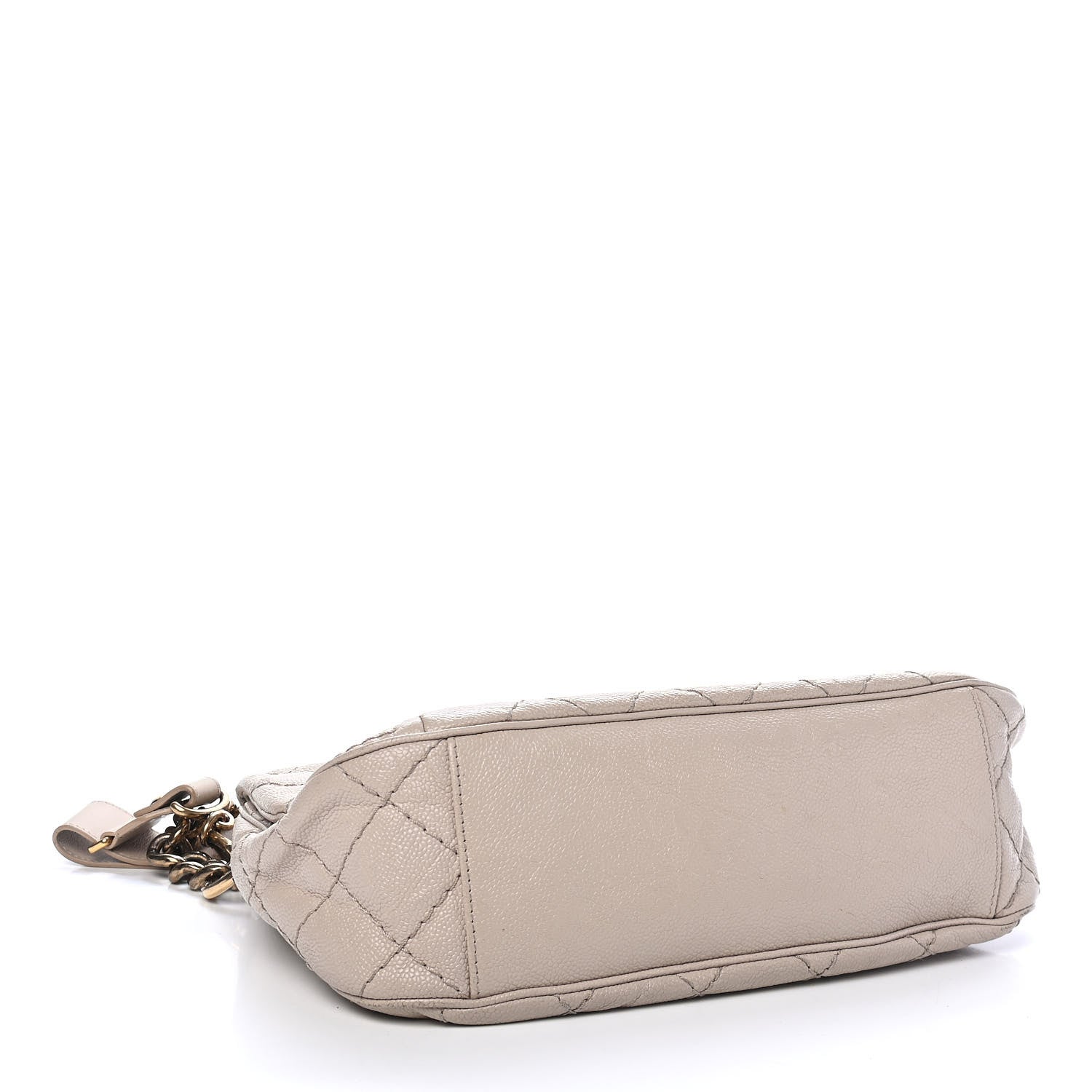 Chanel Crumpled Grained Calfskin Medium Coco Pleats Messenger Flap Light Beige 4 of 9