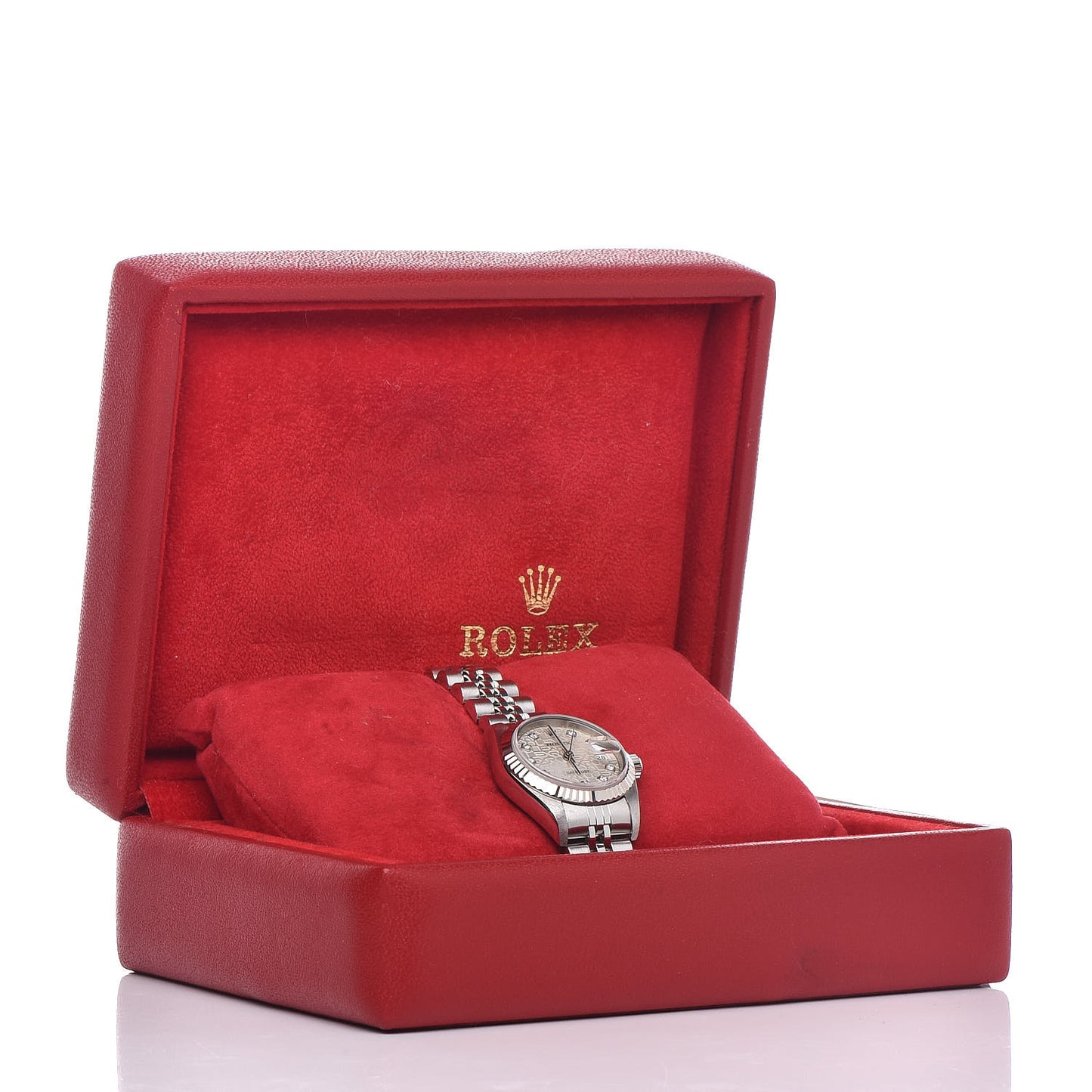 Stainless Steel 18K White Gold Diamond 26mm Oyster Perpetual Datejust Watch Silver Jubilee 79174