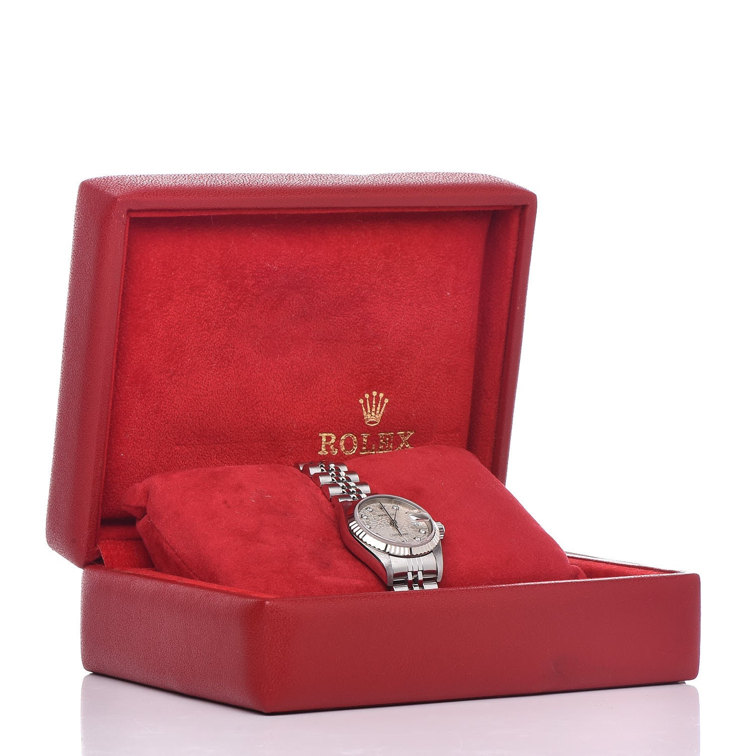 Rolex Stainless Steel 18K White Gold Diamond 26mm Oyster Perpetual Datejust Watch Silver Jubilee 79174 8 of 8
