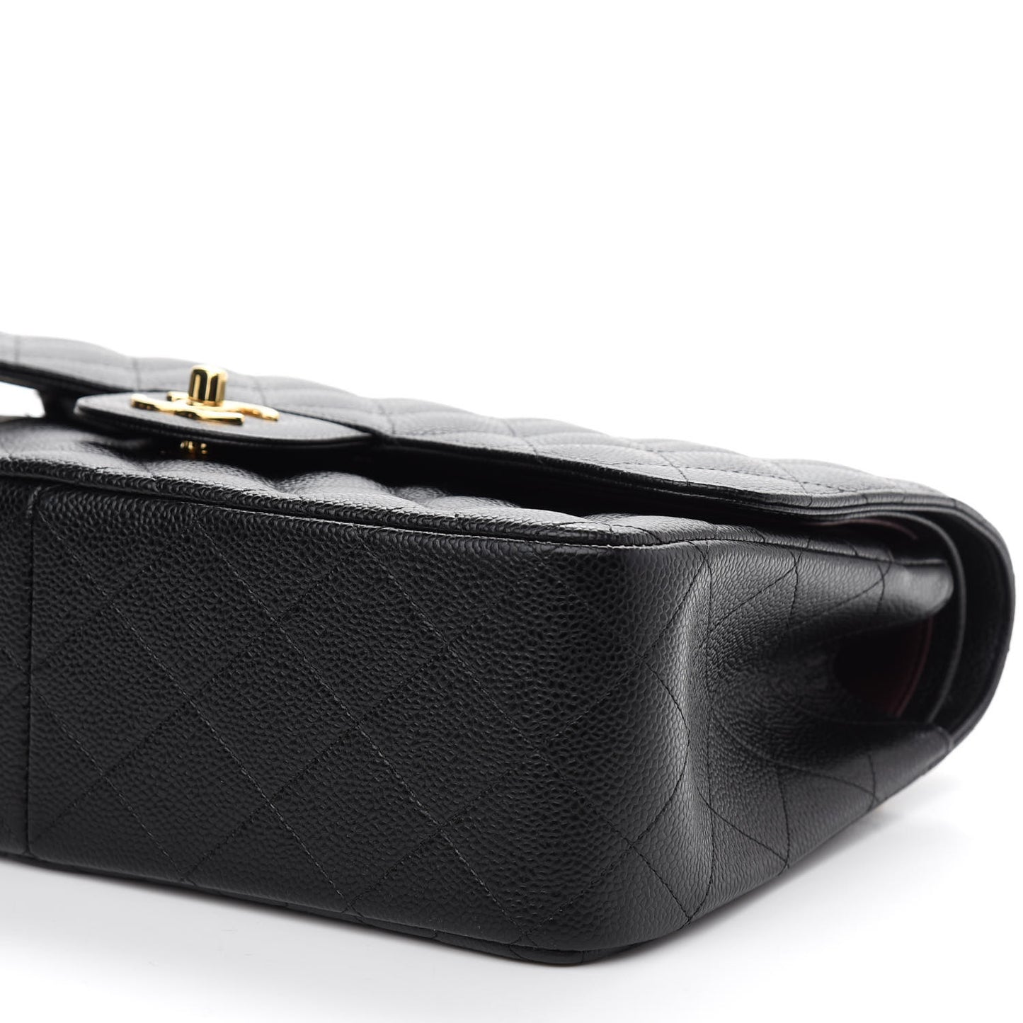 Caviar Quilted Jumbo Double Flap Black