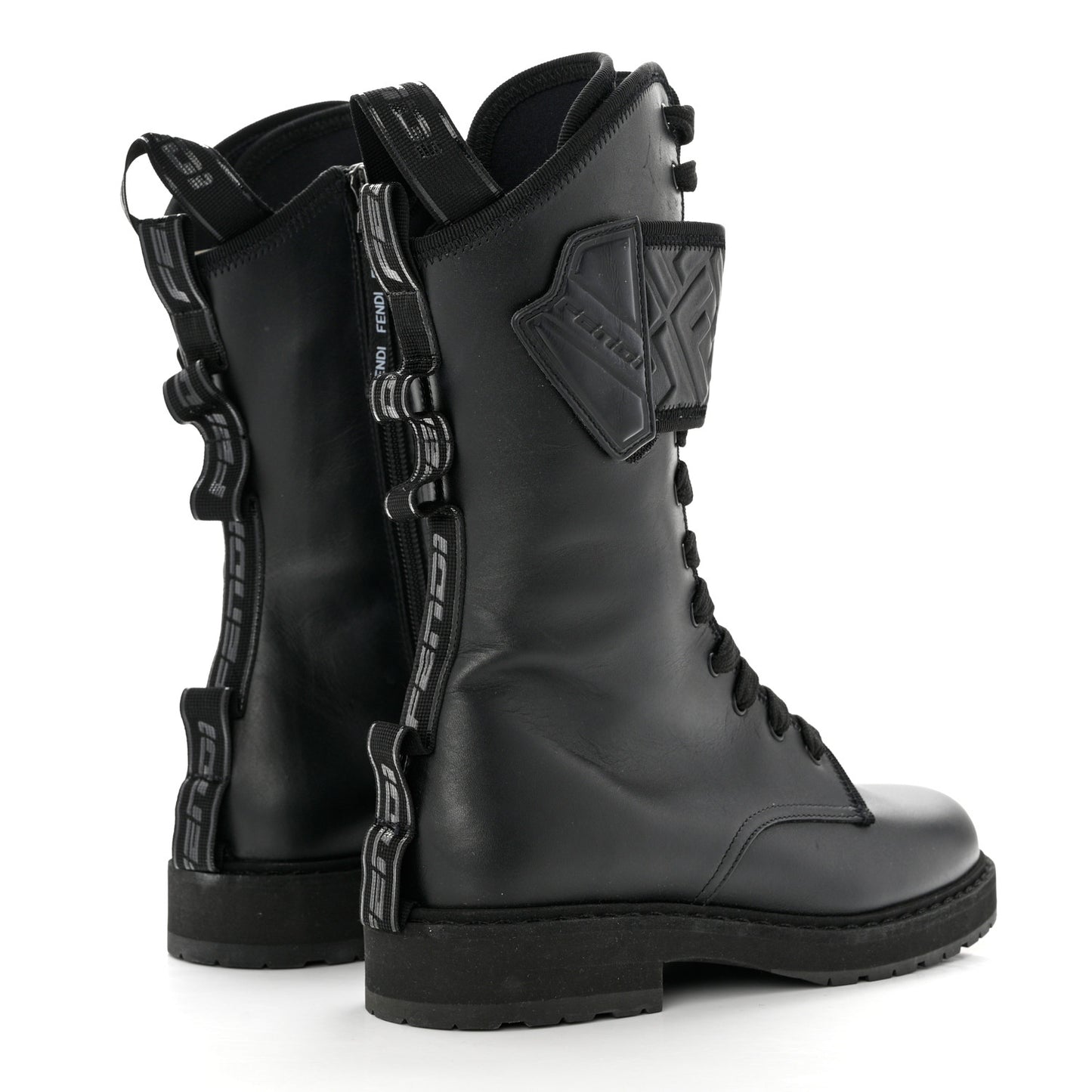 Vitello FF Embossed Biker Boots 36 Black