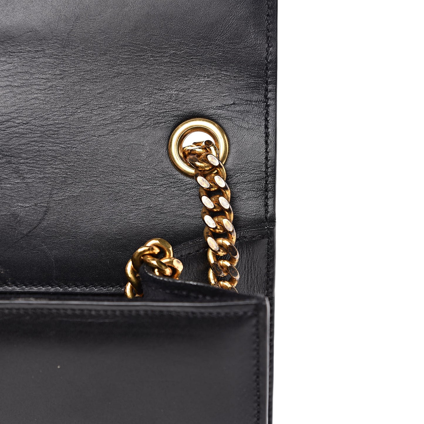 Calfskin Small Classic Monogram Kate Tassel Satchel Black