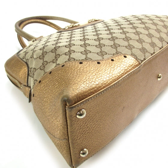 Monogram Large Punch Tote Bronze